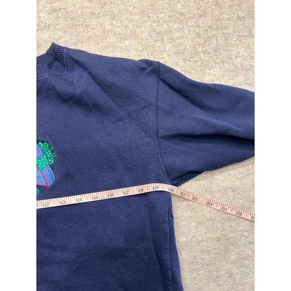 Vintage 90s Casual Corner Holiday Kitten Crewneck Sweatshirt Large Christmas Cat - Picture 6 of 8